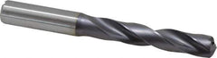 Kennametal - 1/2" 140° Solid Carbide Jobber Drill - TiAlN Finish, Right Hand Cut, Spiral Flute, Straight Shank, 4.8819" OAL, Standard Point - USA Tool & Supply