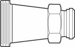 VNE - 2 x 1" Bevel Seat Style Sanitary Stainless Steel Pipe Concentric Reducer - Exact Industrial Supply