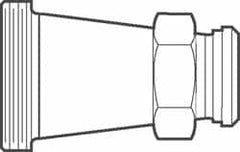 3 x 2-1/2″ Bevel Seat Style Sanitary Stainless Steel Pipe Concentric Reducer Thread x Plain/Nut Connections, Grade 304