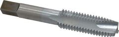 Made in USA - 5/8-11 UNC, 3 Flute, Chrome Finish, High Speed Steel Spiral Point Tap - Plug Chamfer, Right Hand Thread, 3-13/16" OAL, 1-13/16" Thread Length, 0.48" Shank Diam, 3B Class of Fit - Exact Industrial Supply