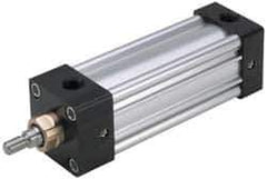 Parker - 4" Stroke x 2-1/2" Bore Double Acting Air Cylinder - 3/8 Port, 7/16-20 Rod Thread, 250 Max psi, -10 to 165°F - USA Tool & Supply