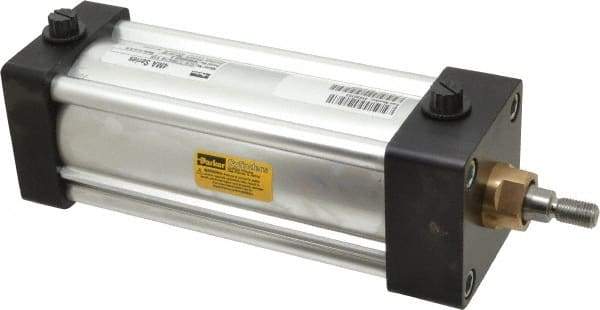 Parker - 5" Stroke x 2-1/2" Bore Double Acting Air Cylinder - 3/8 Port, 7/16-20 Rod Thread, 250 Max psi, -10 to 165°F - USA Tool & Supply