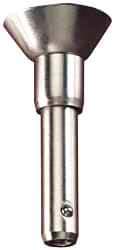 Jergens - 1/4" Diam, 1/2" Usable Length, Button Handle, Push Button Quick Release Pin - 1-3/4" Overall Length, Grade 17-4 Stainless Steel, Passivated Finish - USA Tool & Supply