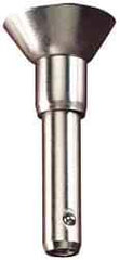 Jergens - 3/8" Diam, 4" Usable Length, Button Handle, Push Button Quick Release Pin - 5-13/32" Overall Length, Grade 17-4 Stainless Steel, Passivated Finish - USA Tool & Supply