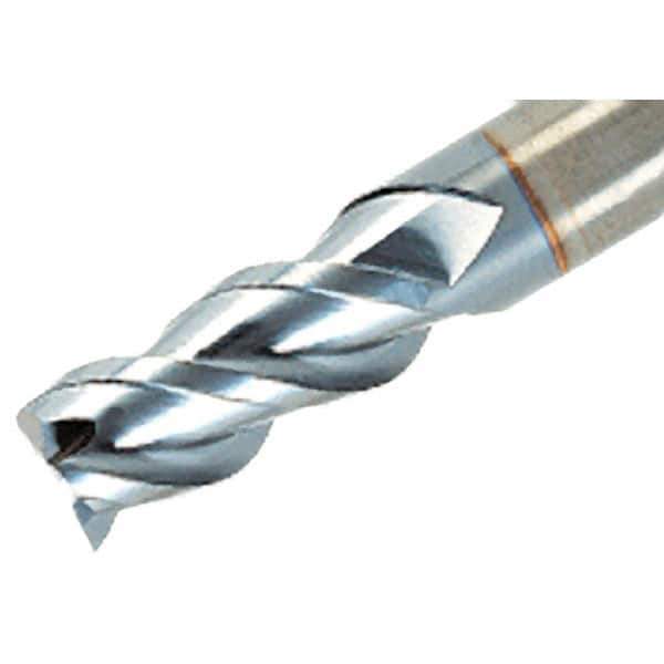 Iscar - 5/8", 1-1/4" LOC, 5/8" Shank Diam, 3-1/2" OAL, 3 Flute, Solid Carbide Square End Mill - Single End, TiAlN Finish, Spiral Flute, 45° Helix, Centercutting, Right Hand Cut, Right Hand Flute - USA Tool & Supply