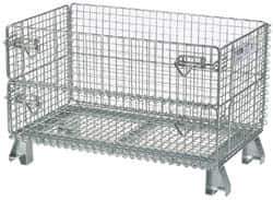 Nashville Wire - 32" Long x 20" Wide x 16" High Steel Basket-Style Bulk Folding Wire Mesh Container - 1,000 Lb. Load Capacity - USA Tool & Supply