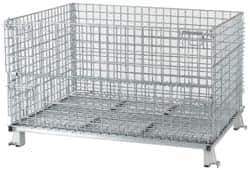 Nashville Wire - 48" Long x 40" Wide x 30" High Steel Basket-Style Bulk Folding Wire Stackable Container - 4,000 Lb. Load Capacity - USA Tool & Supply