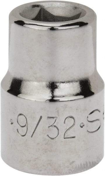 SK - 3/8" Drive, 9/32" Socket, Female Pipe Plug Socket - 4 Points, 1" OAL - USA Tool & Supply