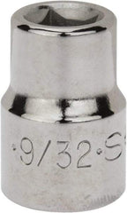 SK - 3/8" Drive, 9/32" Socket, Female Pipe Plug Socket - 4 Points, 1" OAL - USA Tool & Supply