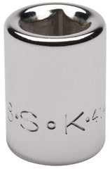 SK - 3/8" Drive, 3/8" Socket, Female Pipe Plug Socket - 4 Points, 1" OAL - USA Tool & Supply