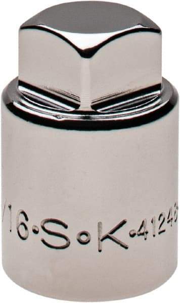 SK - 1/2" Drive, 9/16" Socket, Male Pipe Plug Socket - 4 Points, 1-3/8" OAL - USA Tool & Supply