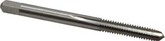 Interstate - #10-28 UNS 3B 4 Flute Bright Finish High Speed Steel Straight Flute Standard Hand Tap - Plug, Right Hand Thread, 2-3/8" OAL, H3 Limit, Oversize - Exact Industrial Supply