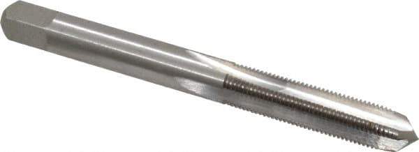 Interstate - 1/4-40 UNS 4 Flute Bright Finish High Speed Steel Straight Flute Standard Hand Tap - Plug, Right Hand Thread, 2-1/2" OAL, H2 Limit, Oversize - Exact Industrial Supply
