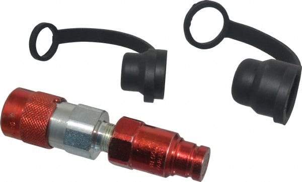 Enerpac - 3/8 NPTF Hydraulic Hose Flush Face Coupler Set - 10,000 psi - USA Tool & Supply