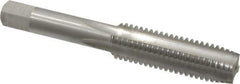 Interstate - 1/2-14 UNS 3B 4 Flute Bright Finish High Speed Steel Straight Flute Standard Hand Tap - Plug, Right Hand Thread, 3-3/8" OAL, H3 Limit, Oversize - Exact Industrial Supply