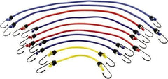 Erickson Manufacturing - Bungee Cord with S Hook - 18, 24, 30, 36" OAL, Red/Blue/Green/Yellow - USA Tool & Supply