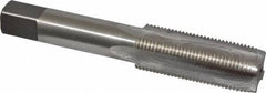 Interstate - 11/16-18 UNEF 3B 4 Flute Bright Finish High Speed Steel Straight Flute Standard Hand Tap - Plug, Right Hand Thread, 4-1/32" OAL, H3 Limit, Oversize - USA Tool & Supply