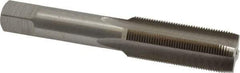 Interstate - 11/16-24 UNEF 3B 4 Flute Bright Finish High Speed Steel Straight Flute Standard Hand Tap - Plug, Right Hand Thread, 4-1/32" OAL, H3 Limit, Oversize - Exact Industrial Supply