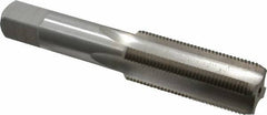 Interstate - 7/8-16 UNS 3B 4 Flute Bright Finish High Speed Steel Straight Flute Standard Hand Tap - Bottoming, Right Hand Thread, 4-11/16" OAL, H4 Limit, Oversize - USA Tool & Supply