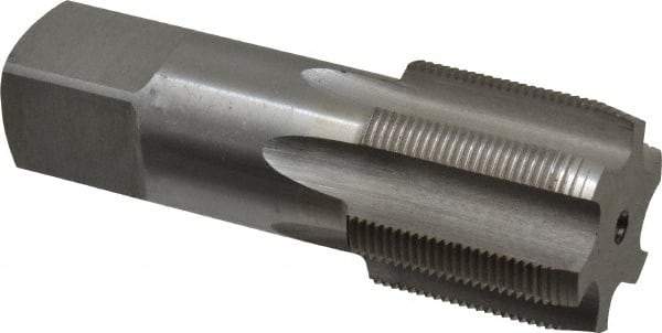 Interstate - 1-3/8 - 18 UNEF 3B 6 Flute Bright Finish High Speed Steel Straight Flute Standard Hand Tap - Plug, Right Hand Thread, 4" OAL, H4 Limit, Oversize - USA Tool & Supply