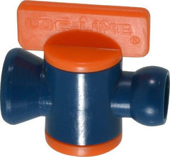 Loc-Line - 10 Piece, 1/4" ID Coolant Hose In-Line Valve - Female to Ball Connection, Acetal Copolymer Body, Unthreaded, Use with Loc-Line Modular Hose Systems - USA Tool & Supply