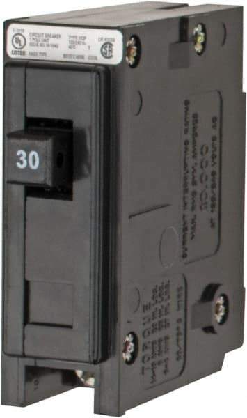 Eaton Cutler-Hammer - 30 Amp, 120/240 VAC, 24 VDC, 48 VDC, 80 VDC, 1 Pole, Plug In Miniature Circuit Breaker - Thermal Magnetic Trip, 14-4 AWG, 2-3/8 Inch Deep x 2-15/16 Inch High x 1 Inch Wide - USA Tool & Supply