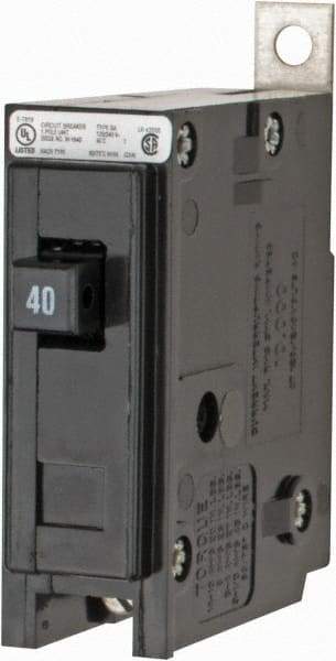 Eaton Cutler-Hammer - 40 Amp, 120/240 VAC, 24 VDC, 48 VDC, 80 VDC, 1 Pole, Bolt On Miniature Circuit Breaker - Thermal Magnetic Trip, 14-4 AWG, 2-3/8 Inch Deep x 2-15/16 Inch High x 1 Inch Wide - USA Tool & Supply