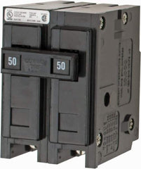 Eaton Cutler-Hammer - 50 Amp, 120/240 VAC, 24 VDC, 48 VDC, 80 VDC, 2 Pole, Plug In Miniature Circuit Breaker - Thermal Magnetic Trip, 14-4 AWG, 2-3/8 Inch Deep x 2-15/16 Inch High x 2 Inch Wide - USA Tool & Supply