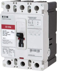 Eaton Cutler-Hammer - 225 Amp, 125 VDC, 240 VAC, 3 Pole, Molded Case Circuit Breaker - Thermal Magnetic Trip, 65 kA at 240 VAC Breaking Capacity, 4-4/0 AWG, 3-3/8 Inch Deep x 6 Inch High x 4-1/8 Inch Wide - USA Tool & Supply