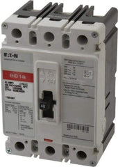 Eaton Cutler-Hammer - 40 Amp, 250 VDC, 480 VAC, 3 Pole, Molded Case Circuit Breaker - Thermal Magnetic Trip, 18 kA at 240 VAC Breaking Capacity, 14-1/0 AWG, 3-3/8 Inch Deep x 6 Inch High x 4-1/8 Inch Wide - USA Tool & Supply