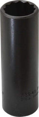 Proto - 3/4", 1/2" Drive, Deep Hand Socket - 12 Points, 3-1/4" OAL, Alloy Steel, Black Finish - USA Tool & Supply