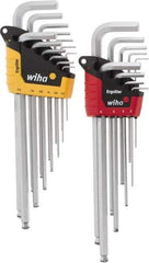 Wiha - 22 Piece L-Key Combo Hex Key Set - Hex Range 1/2 to 3/8", Chrome Vanadium Molybdenum - USA Tool & Supply