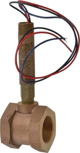 Dwyer - 2,000 psi, Brass Housing, Dwyer Flowtect Flow Switch - 6/5 GPM, Model V6 - USA Tool & Supply