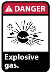 NMC - "Danger - Explosive Gas", 14" Long x 10" Wide, Aluminum Safety Sign - Rectangle, 0.04" Thick, Use for Accident Prevention - USA Tool & Supply