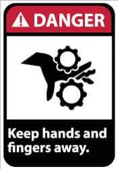 NMC - "Danger - Keep Hands and Fingers Away", 14" Long x 10" Wide, Aluminum Safety Sign - Rectangle, 0.04" Thick, Use for Accident Prevention - USA Tool & Supply