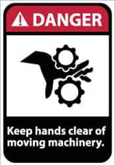 NMC - "Danger - Keep Hands Clear of Moving Machinery", 14" Long x 10" Wide, Aluminum Safety Sign - Rectangle, 0.04" Thick, Use for Accident Prevention - USA Tool & Supply