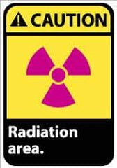 NMC - "Caution - Radiation Area", 14" Long x 10" Wide, Aluminum Safety Sign - Rectangle, 0.04" Thick, Use for Accident Prevention - USA Tool & Supply