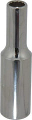 Proto - 3/8", 1/2" Drive, Deep Hand Socket - 12 Points, 3-1/4" OAL, Chrome Finish - USA Tool & Supply