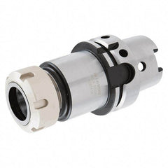 Iscar - 0.5mm to 10mm Capacity, 100mm Projection, HSK100A Hollow Taper, ER16 Collet Chuck - 0.0001" TIR, Through-Spindle - Exact Industrial Supply