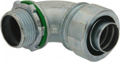 Cooper Crouse-Hinds - 3/4" Trade, Malleable Iron Threaded Angled Liquidtight Conduit Connector - Noninsulated - USA Tool & Supply