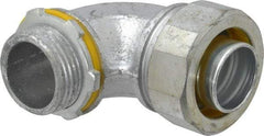 Cooper Crouse-Hinds - 1" Trade, Malleable Iron Threaded Angled Liquidtight Conduit Connector - Noninsulated - USA Tool & Supply