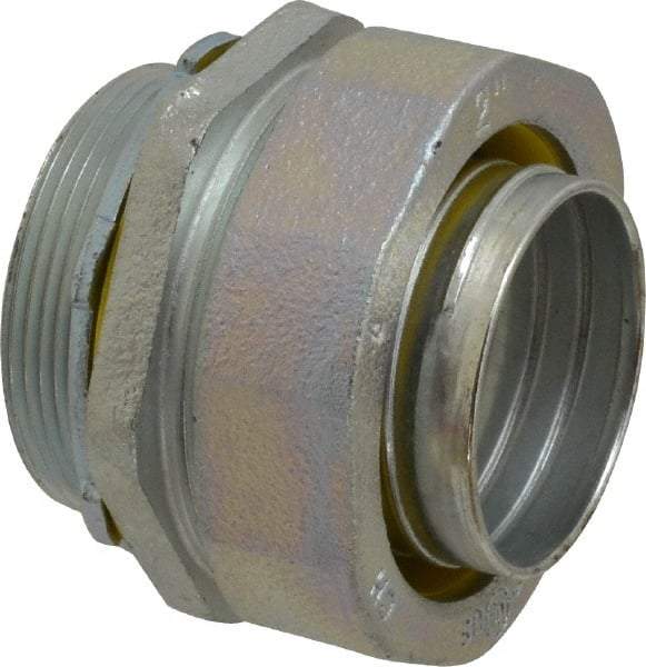 Cooper Crouse-Hinds - 2" Trade, Malleable Iron Threaded Straight Liquidtight Conduit Connector - Noninsulated - USA Tool & Supply