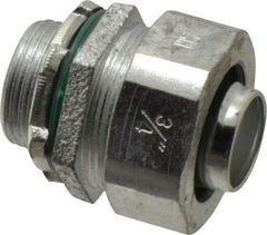 Cooper Crouse-Hinds - 3/4" Trade, Malleable Iron Threaded Straight Liquidtight Conduit Connector - Noninsulated - USA Tool & Supply