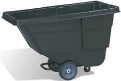 Rubbermaid - 300 Lb Load Capacity, 1/2 Cu Yd, Plastic Tilt Truck - 28" Wide x 56-3/4" Long x 38-5/8" High, Black - USA Tool & Supply
