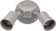 Cooper Crouse-Hinds - 3 Outlet, Powder Coat Finish, Round Noncorrosive Weatherproof Box Cover - 11" Long x 4-1/4" Wide x 5-1/8" High, Aluminum, UL Listed - USA Tool & Supply