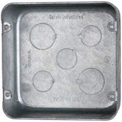Cooper Crouse-Hinds - 1 Gang, (17) 1/2 & 3/4" Knockouts, Steel Square Outlet Box - 4-11/16" Overall Height x 4-11/16" Overall Width x 2-1/8" Overall Depth - USA Tool & Supply