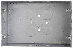 Cooper Crouse-Hinds - 2 Gang, (15) 1, 1/2 & 3/4" Knockouts, Steel Rectangle Outlet Box - 4-1/2" Overall Height x 6-13/16" Overall Width x 2-1/2" Overall Depth - USA Tool & Supply