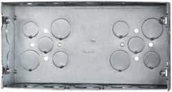 Cooper Crouse-Hinds - 3 Gang, (24) 1, 1/2 & 3/4" Knockouts, Steel Rectangle Outlet Box - 4-1/2" Overall Height x 8-5/8" Overall Width x 2-1/2" Overall Depth - USA Tool & Supply