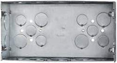 Cooper Crouse-Hinds - 3 Gang, (24) 1, 1/2 & 3/4" Knockouts, Steel Rectangle Outlet Box - 4-1/2" Overall Height x 8-5/8" Overall Width x 2-1/2" Overall Depth - USA Tool & Supply