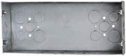 Cooper Crouse-Hinds - 4 Gang, (22) 1, 1/2 & 3/4" Knockouts, Steel Rectangle Outlet Box - 4-1/2" Overall Height x 10-7/18" Overall Width x 2-1/2" Overall Depth - USA Tool & Supply